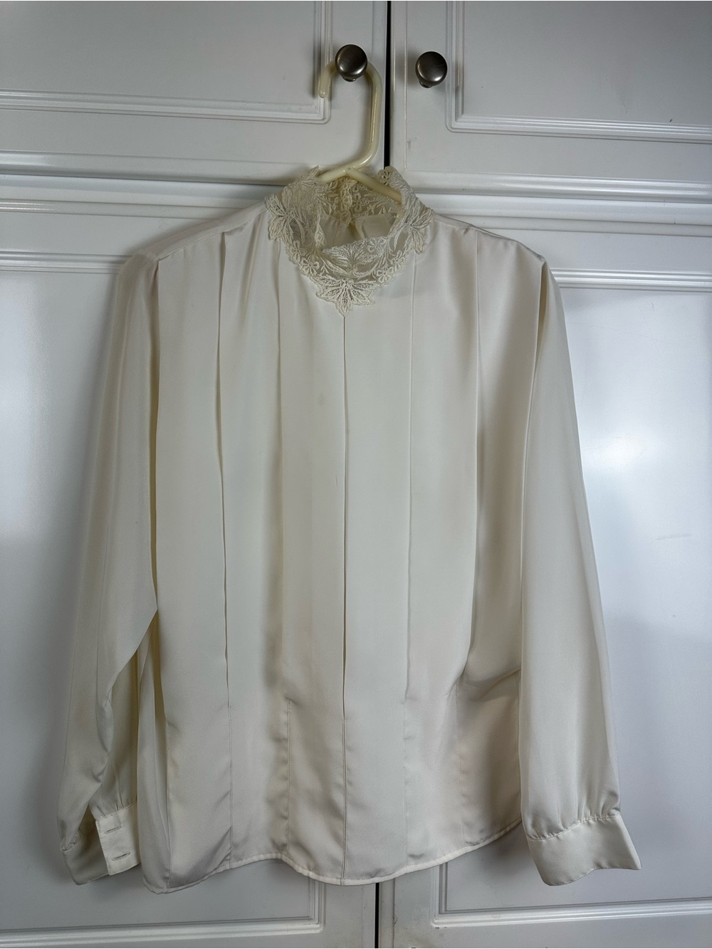 Vintage Lace Trim Ivory Women's Blouse coquette cottage core